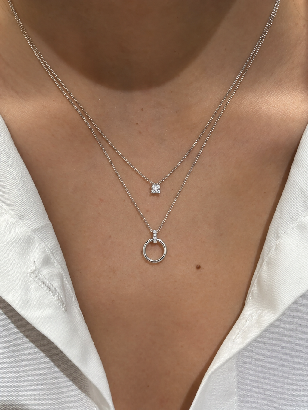 Layered Open Circle Necklace