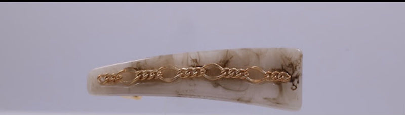 Marbled Acetate Chain Barrettes