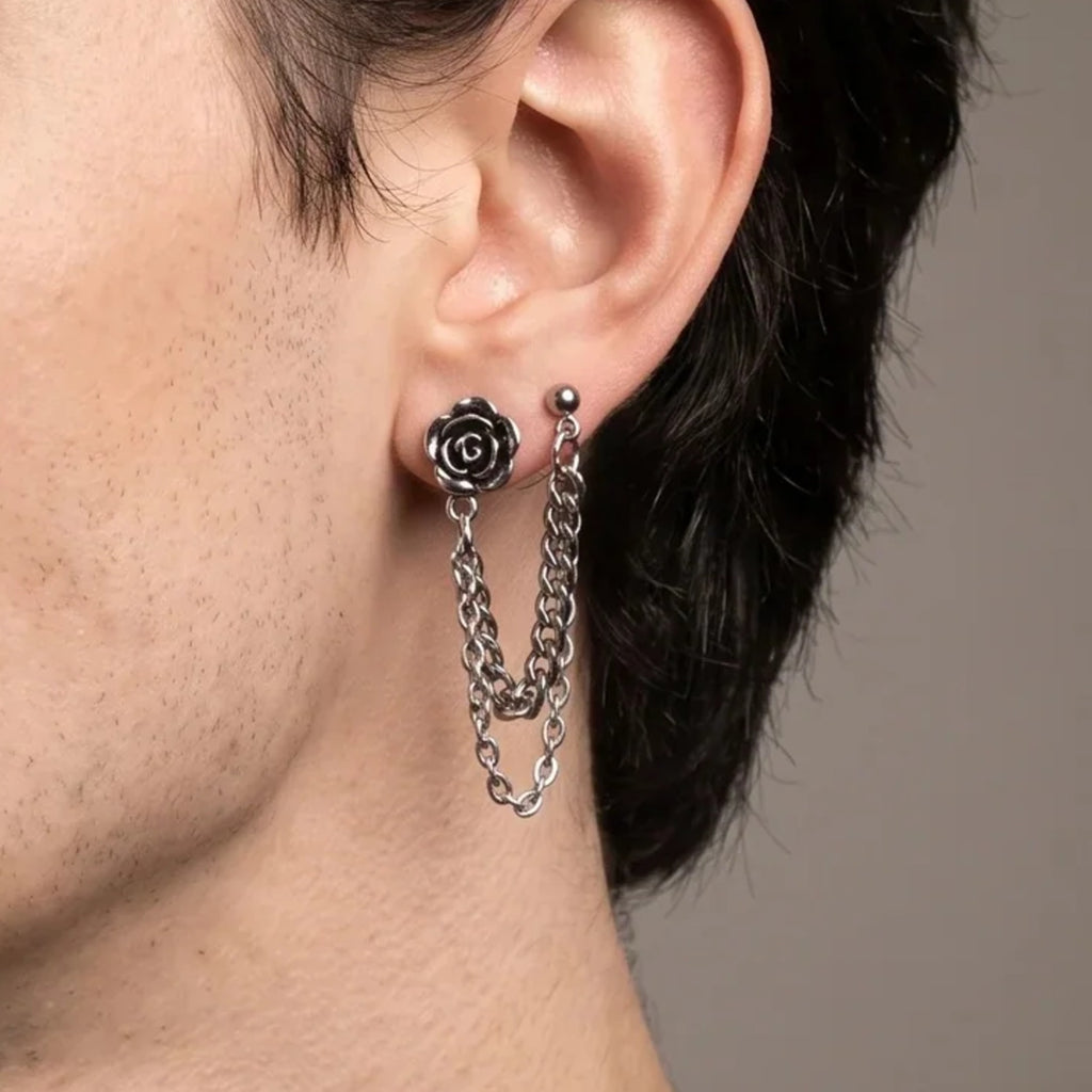 Rose Chain Draped Earring | Vybe Global Store