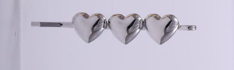 Triple Metallic Heart Hair Pin