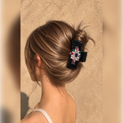 Multi-Gemstone Embellished Hair Claw