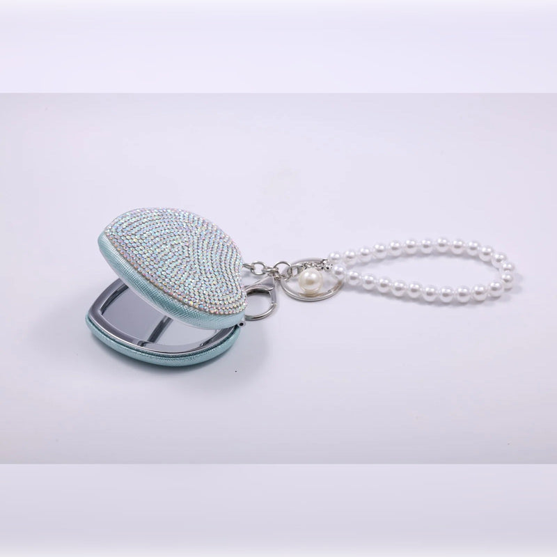 Rhinestone Compact Mirror Bag Charm | Vybe Global Store - Image 2
