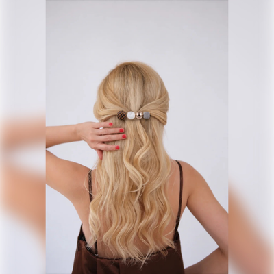Mixed Medallion & Faux Pearl Hair Clip