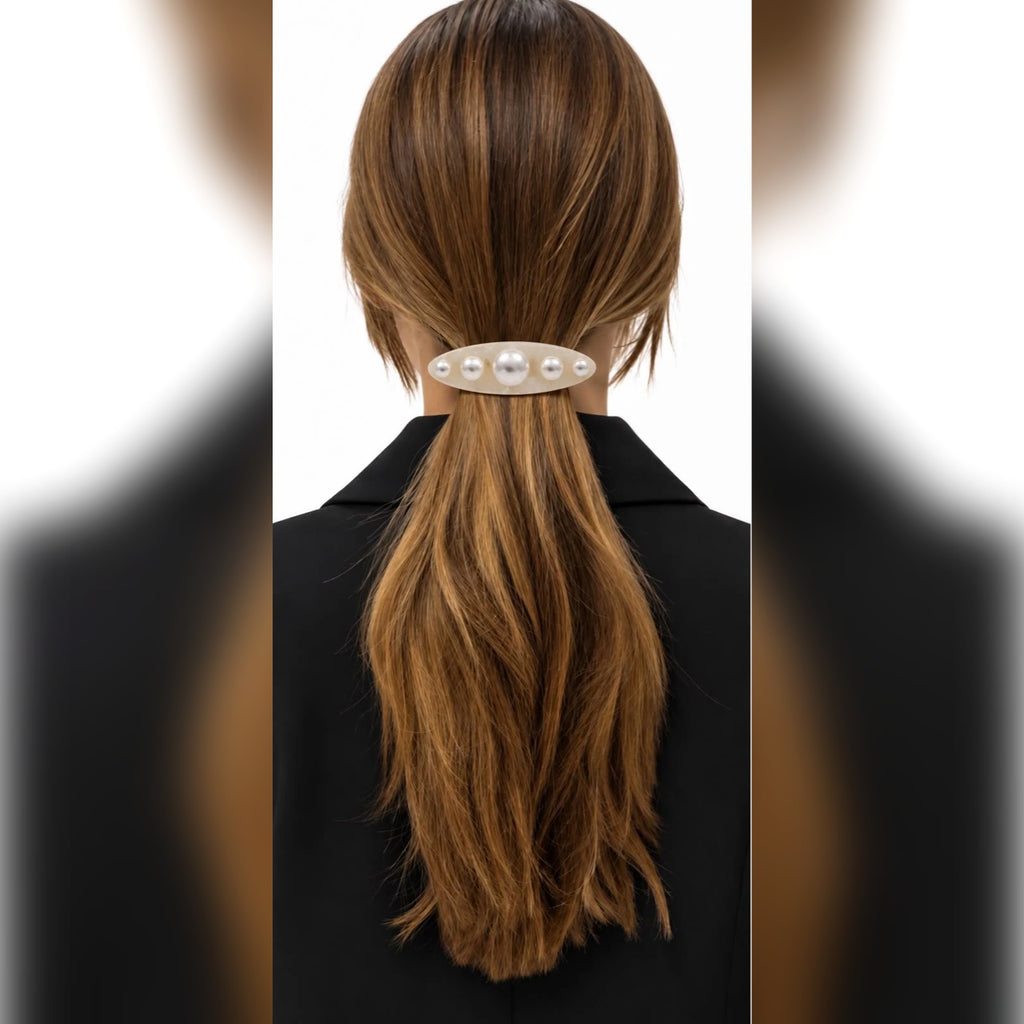 Pearl Oval Hair Clip | Vybe Global Store - Image 5