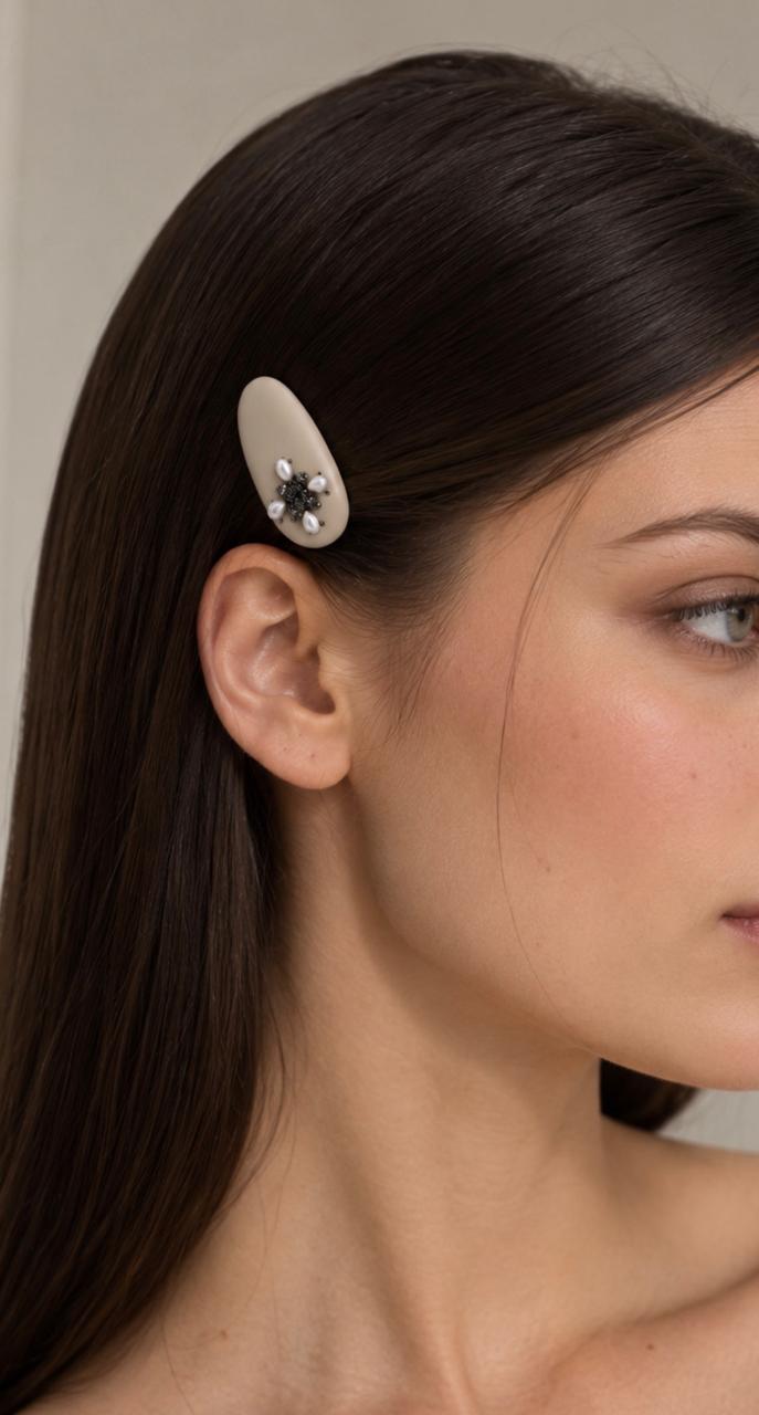 Pearl & Crystal Snap Clip