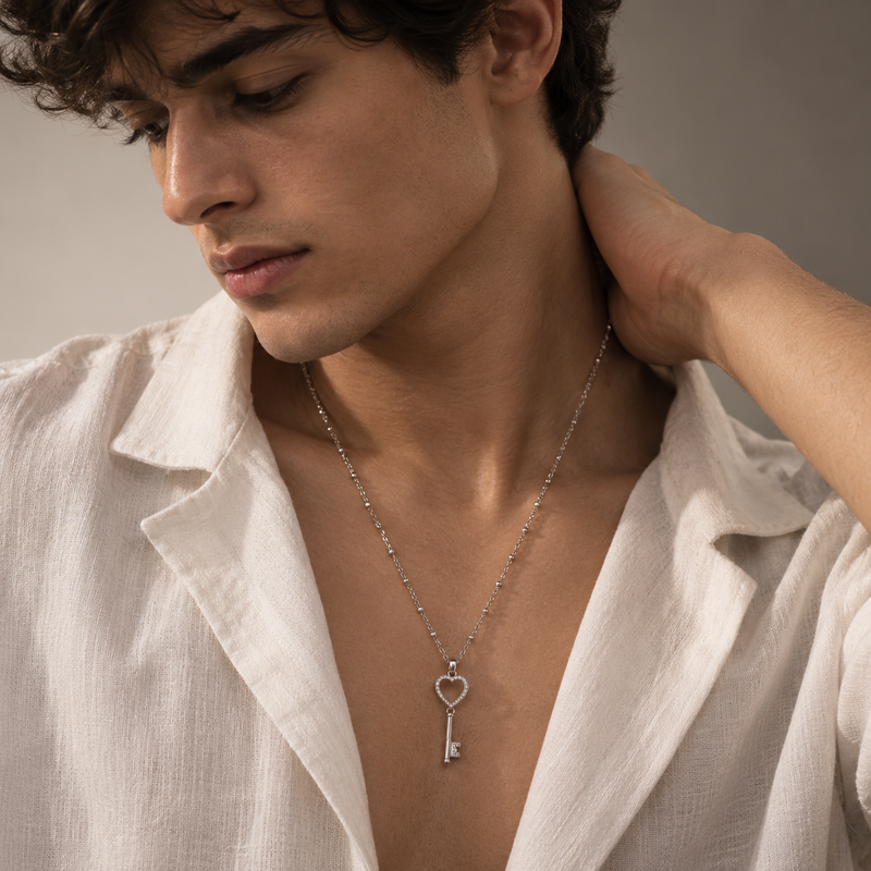 Heart & Key Pendant Necklace