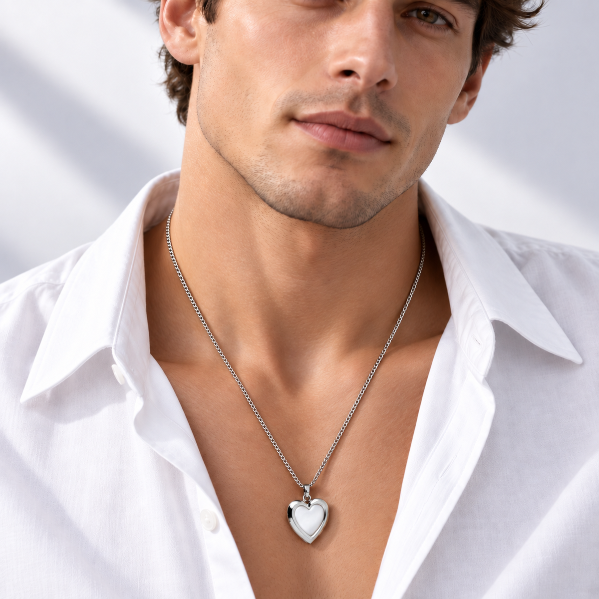 Silver Heart Pendant Chain
