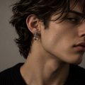 Ribbed Crystal Drop Studs