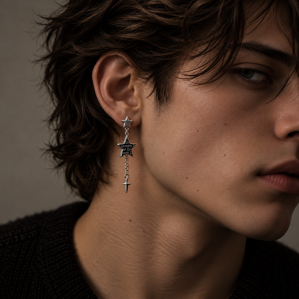 "Dream" Star Chain Drop Earrings