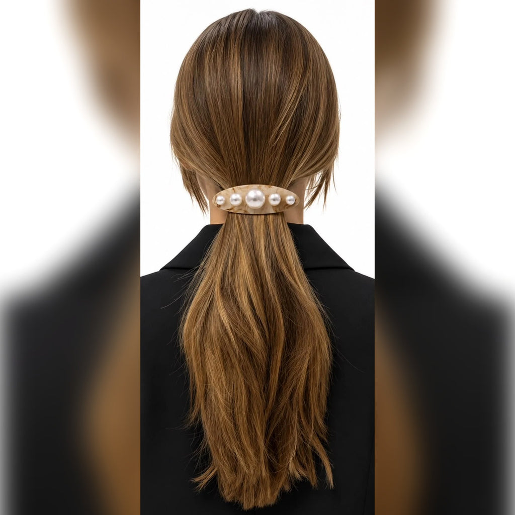 Pearl Oval Hair Clip | Vybe Global Store - Image 3