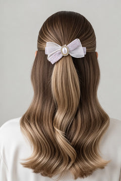 Luxury Pearl & Ribbon Hair Bow Barrette