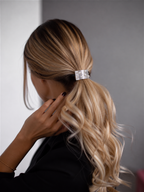 Textured Gold & Faux Pearl Elastic Hair Tie