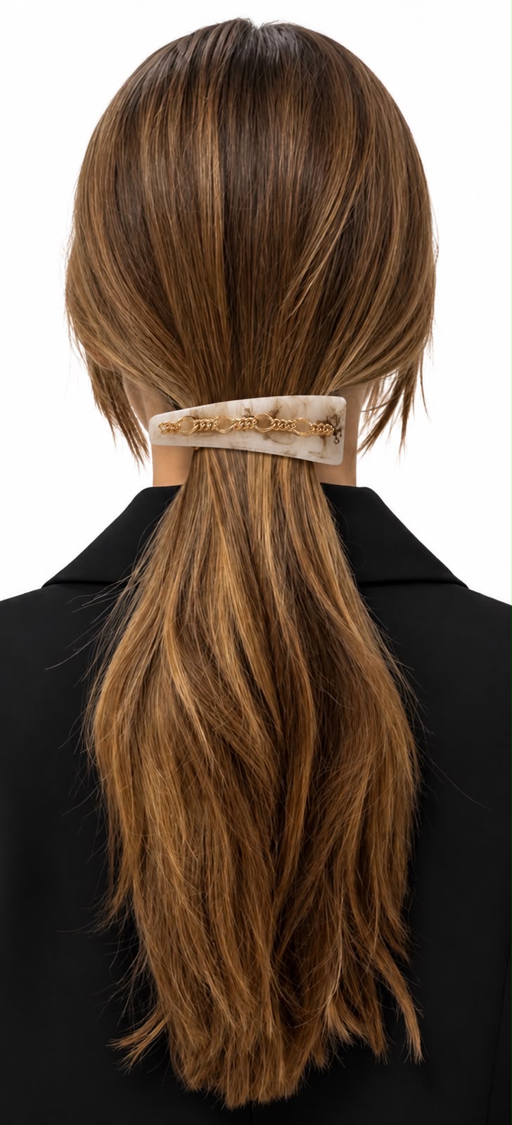 Marbled Acetate Chain Barrettes