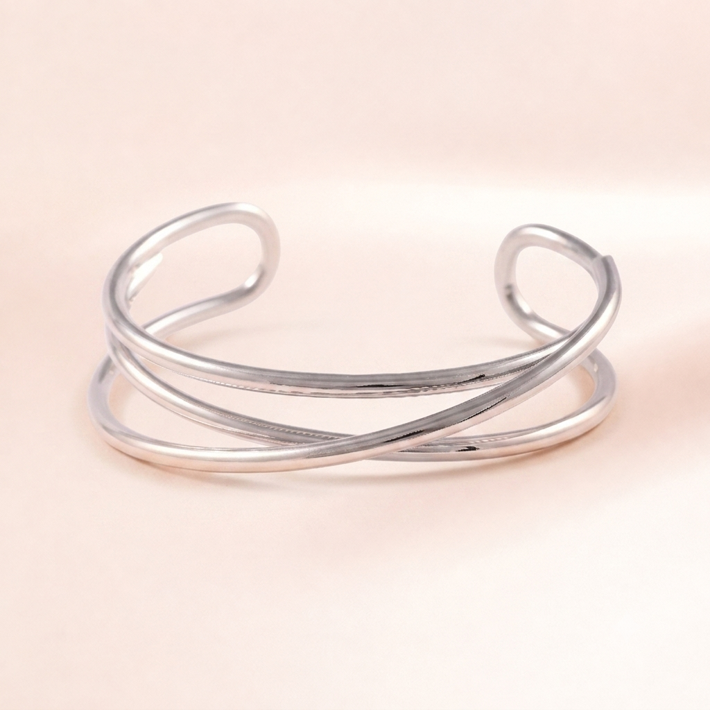 Crossover Wire Cuff Bracelet | Vybe Global Store - Image 2