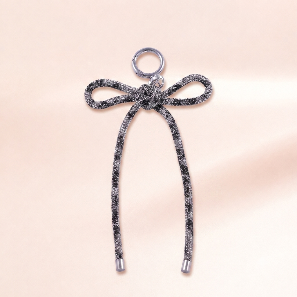 Crystal Rope Bow Bag Charm
