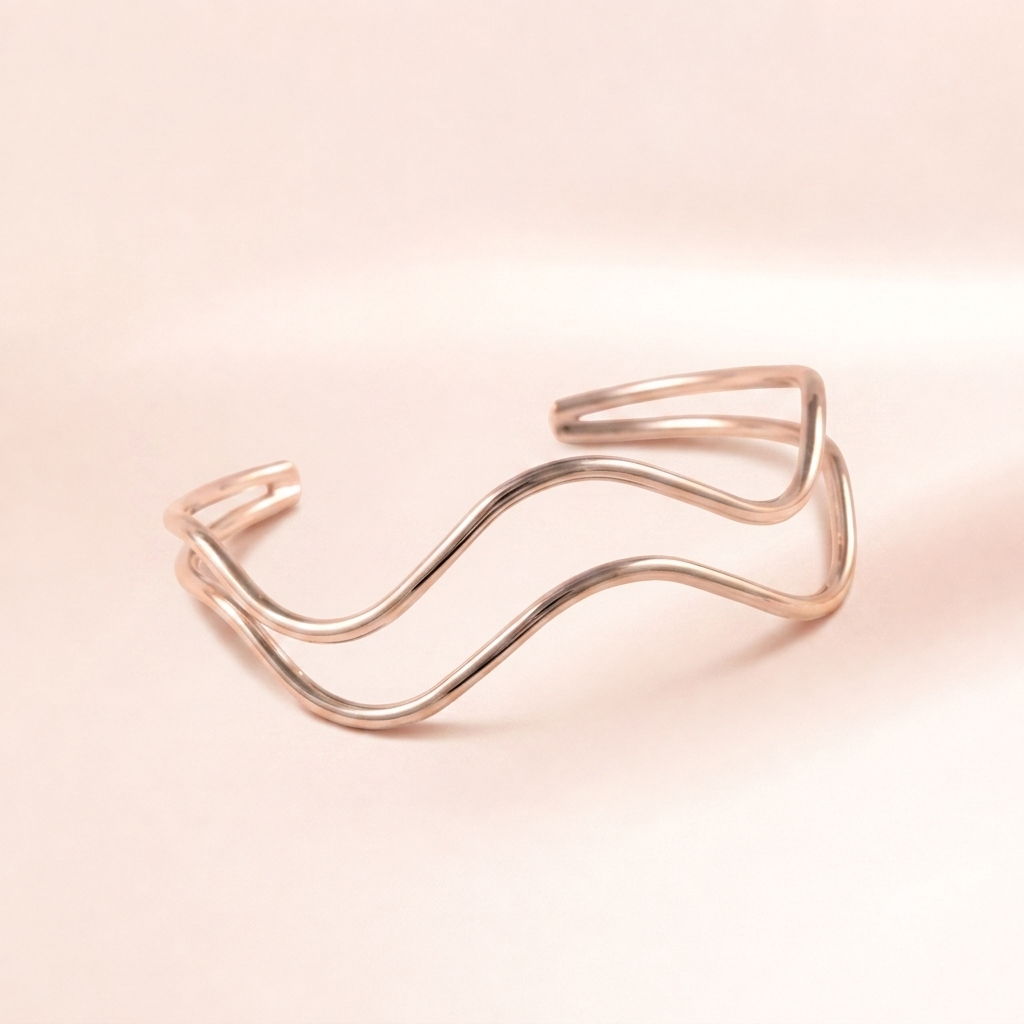 Wave Wire Cuff Bracelet