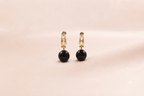 Chain Link Gemstone Ball Drop Earrings