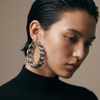 Silver Woven Chain Huggie Hoop Earrings for Men | Vybe Global Store - Image 9