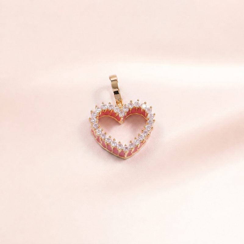 Turquoise Enamel Heart Pendant