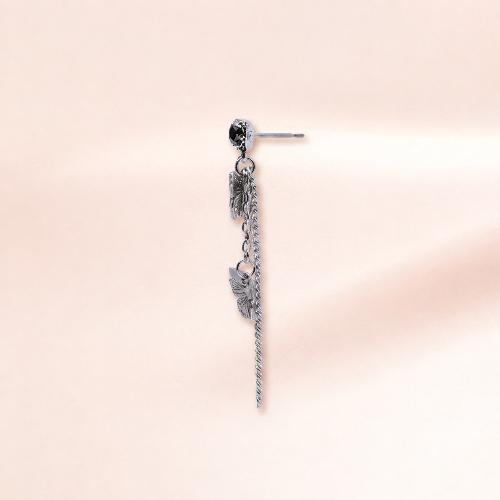 Dark Butterfly Duo Drop Earrings