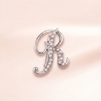 Pearl Initial "R" Brooch