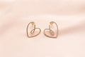 Open Heart Loop Hoop Earrings