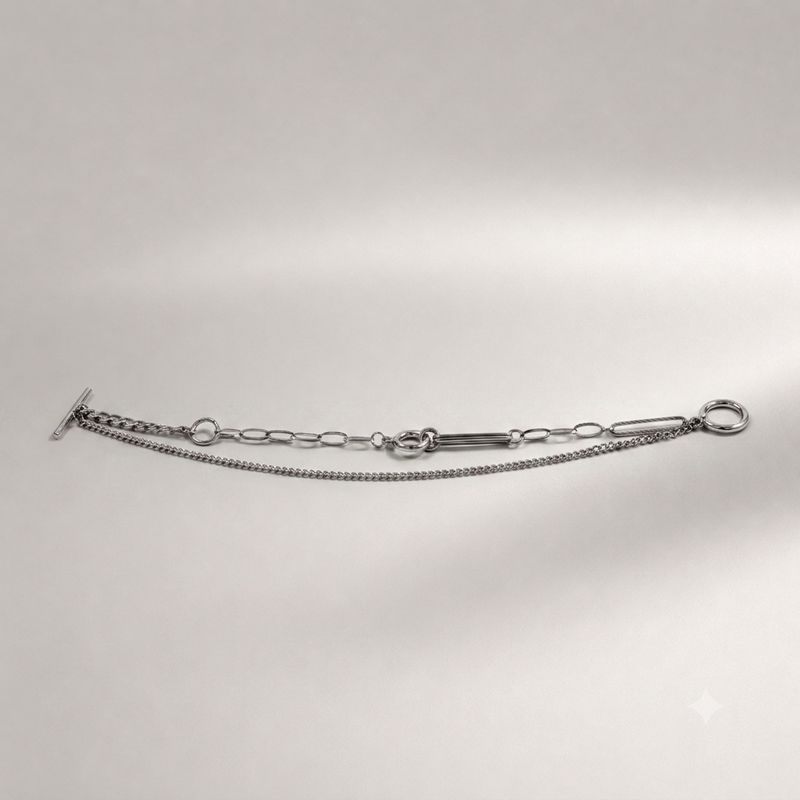 Mixed Link Toggle Bracelet