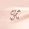 Pearl Initial "K" Brooch | Vybe Global Store - Image 3