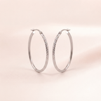 Diamond-Cut Large Hoop Earrings