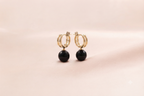 Chain Link Gemstone Ball Drop Earrings