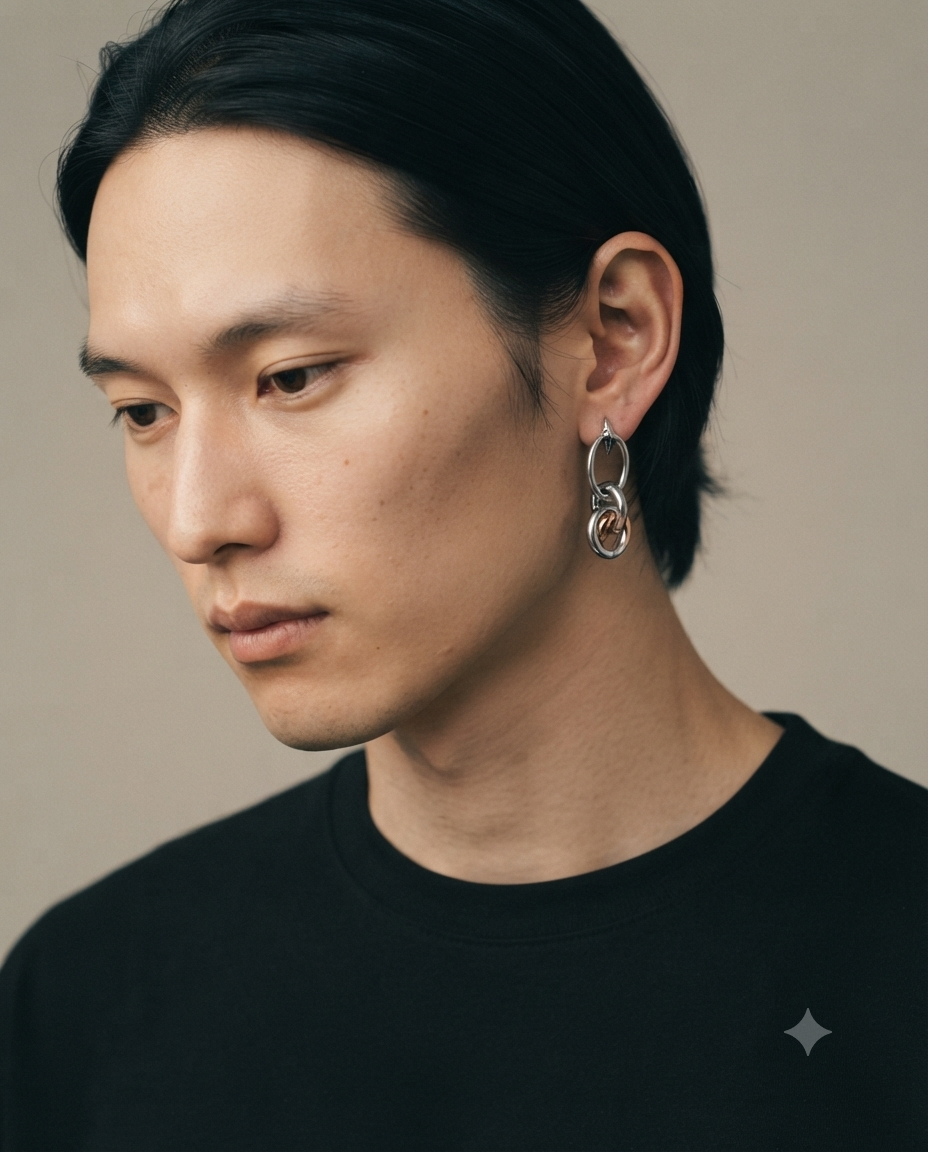 Two-Tone Sculpted Teardrop Hoop Earrings