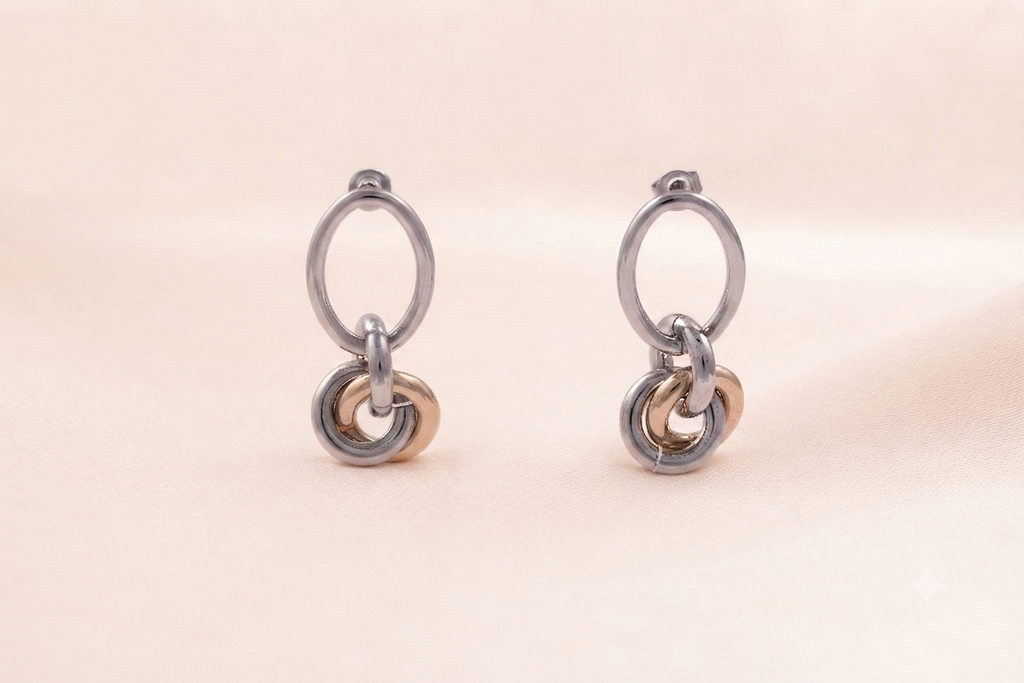 Duo Link Drop Earrings