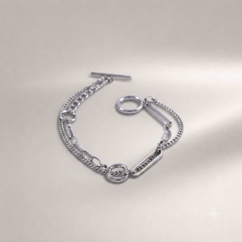 Mixed Link Toggle Bracelet