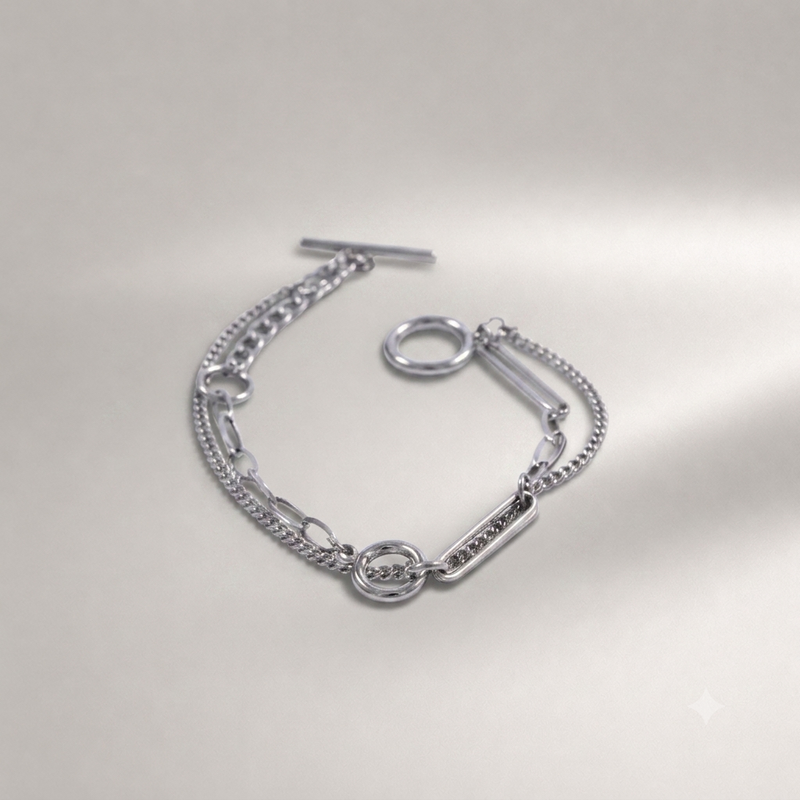 Mixed Link Toggle Bracelet