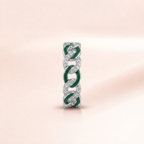 Emerald Enamel Chain Link Ring