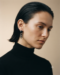 Silver Starburst Black Stone Stud Earring