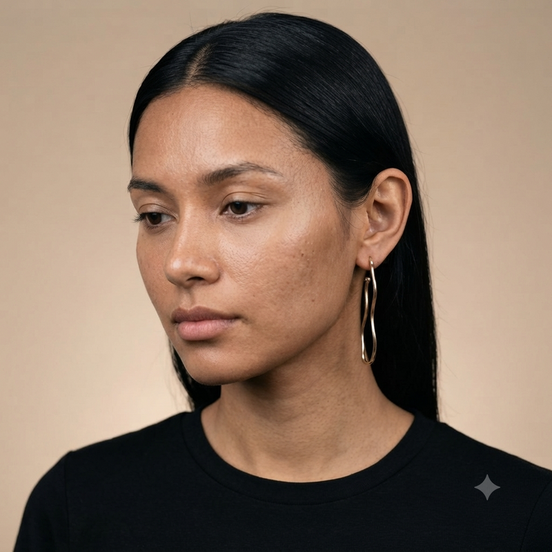 Resin & Gold Organic Layered Drop Earrings