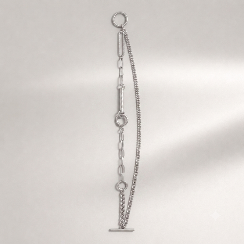 Mixed Link Toggle Bracelet
