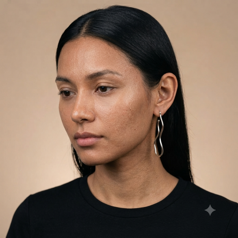 Resin & Gold Organic Layered Drop Earrings