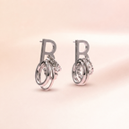Letter "B" Multi-Ring Drop Earrings