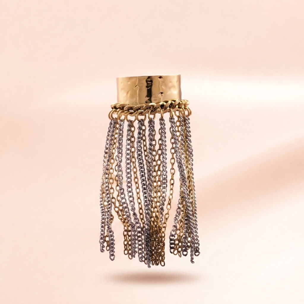 Waterfall Fringe Cuff Ring