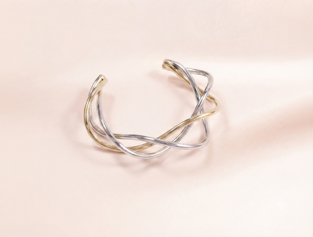 Two-Tone Woven Cuff Bracelet