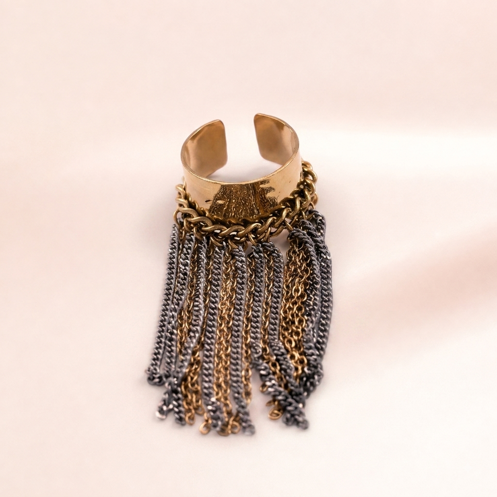 Waterfall Fringe Cuff Ring