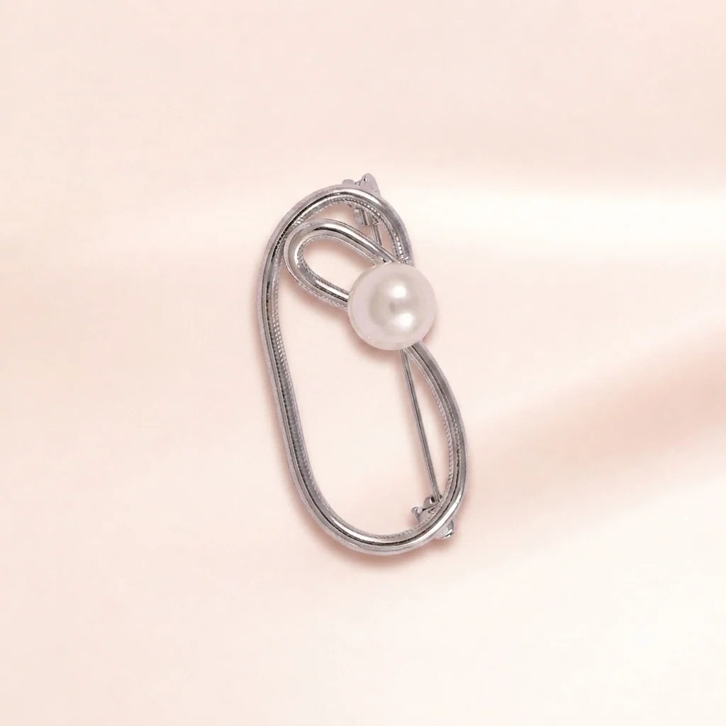 Loop Pearl Pin Brooch | Vybe Global Store - Image 3