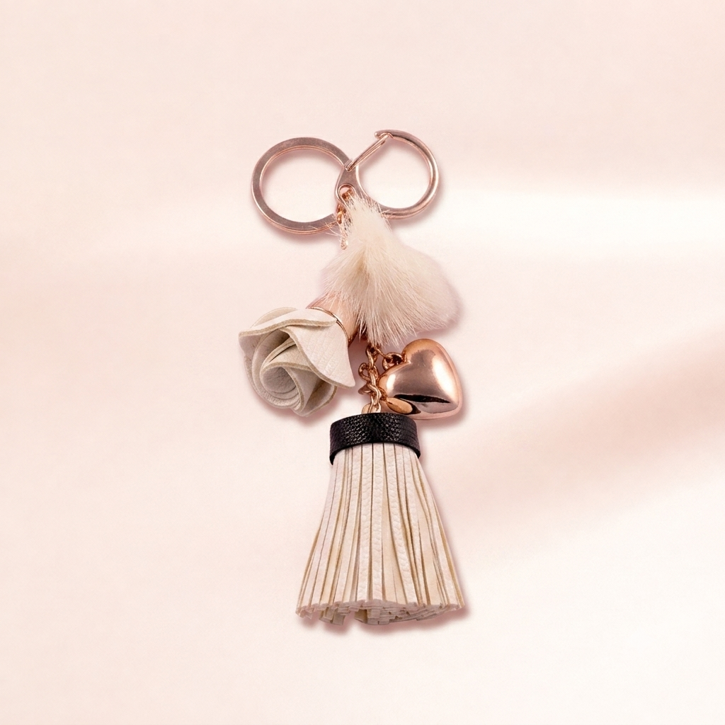 Rose Tassel Charm Keychain | Vybe Global Store - Image 6