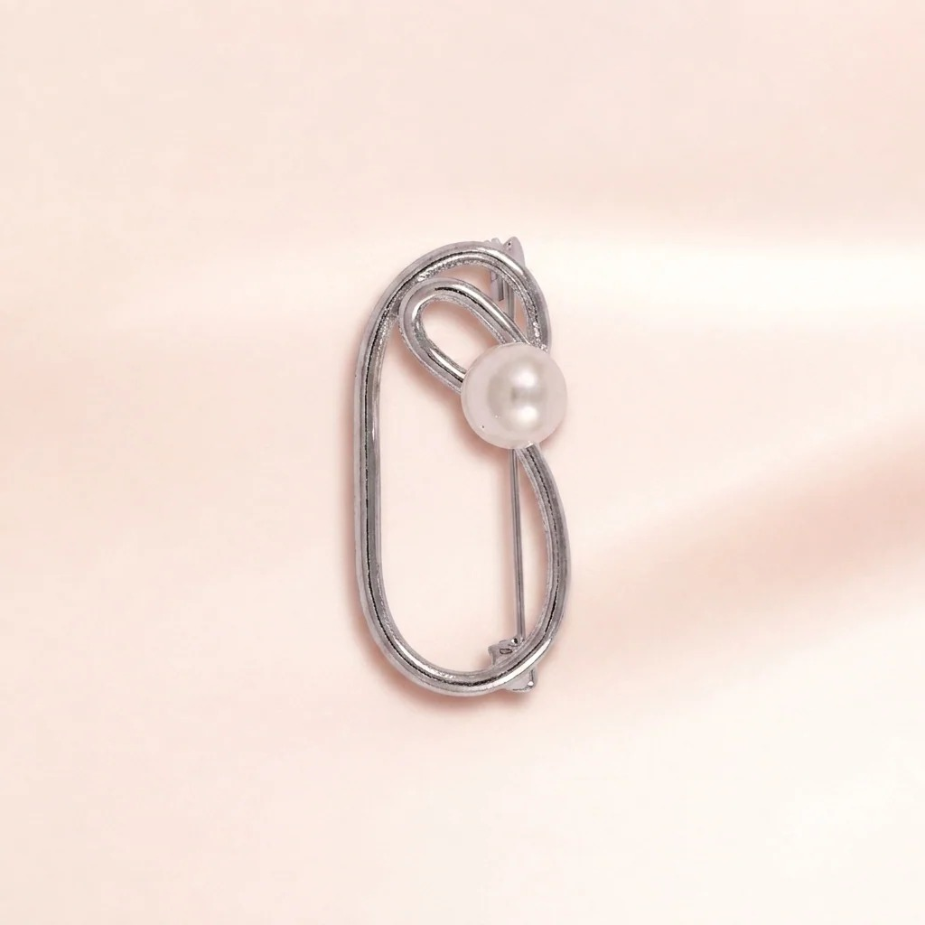 Loop Pearl Pin Brooch | Vybe Global Store - Image 2
