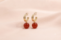 Chain Link Gemstone Ball Drop Earrings