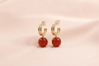 Chain Link Gemstone Ball Drop Earrings