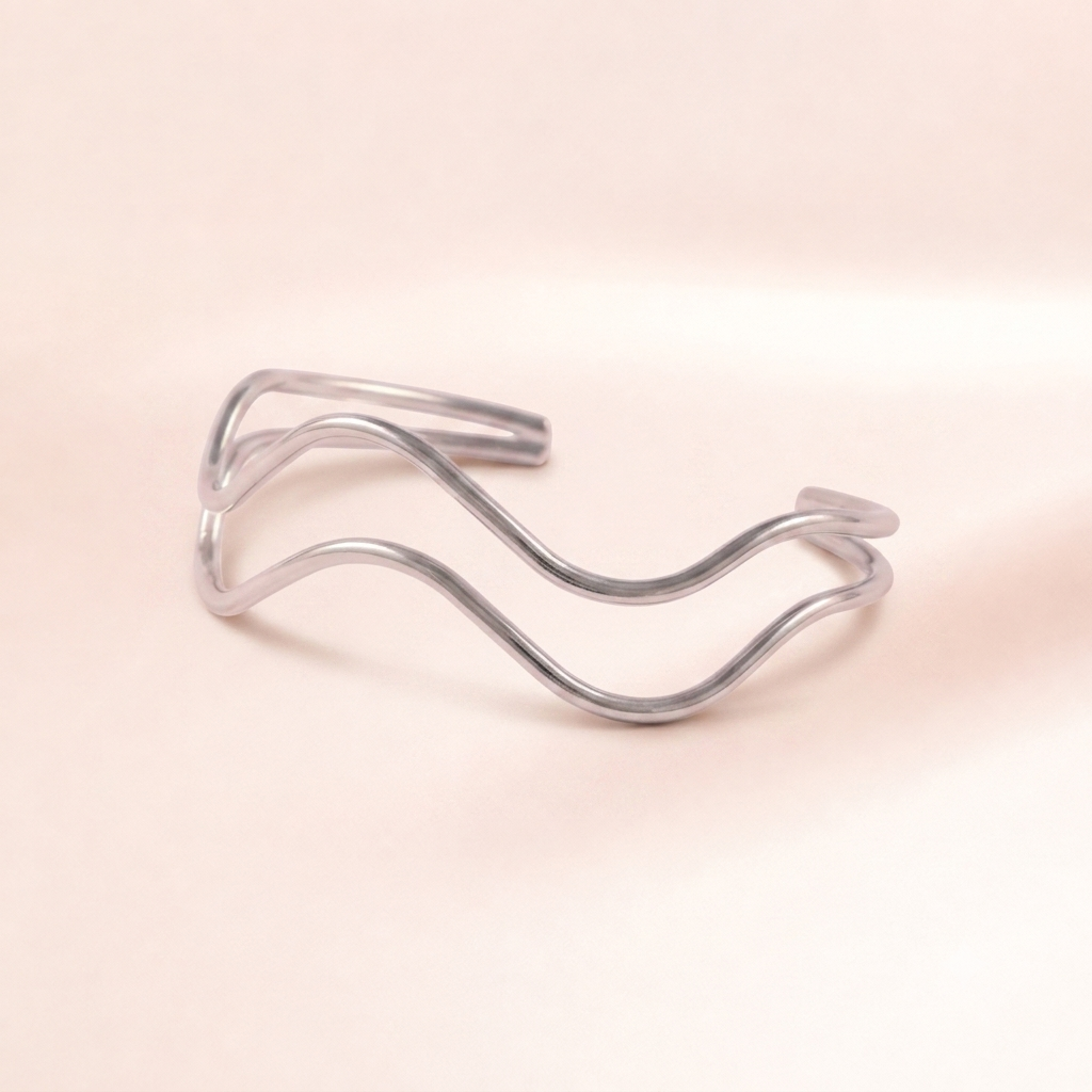 Wave Wire Cuff Bracelet