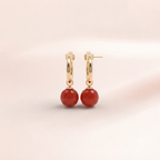 Chain Link Gemstone Ball Drop Earrings